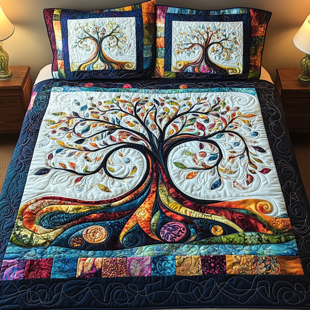 Enchanted Branches 3-Piece Quilted Bedding Set NCU0TL2016