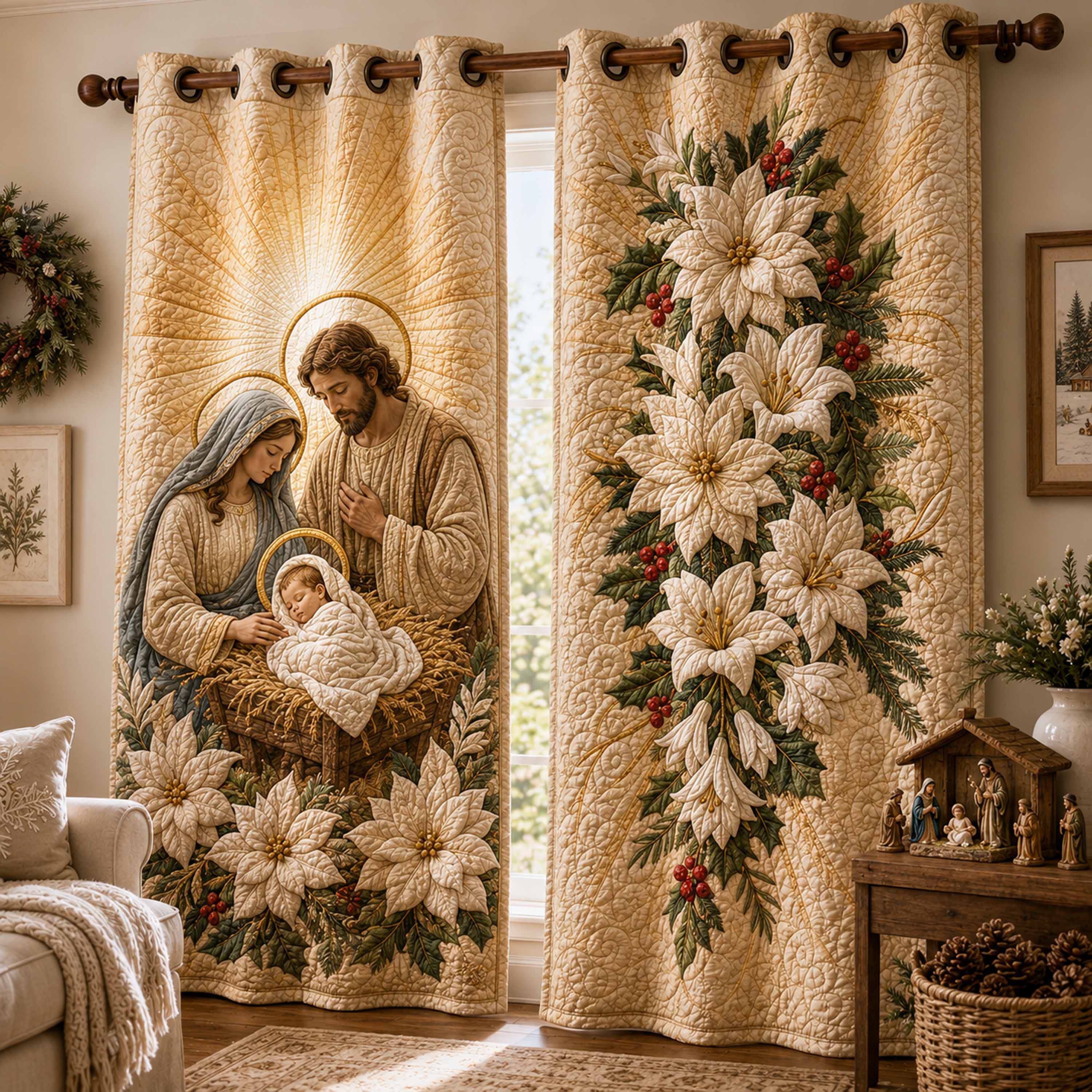 Endless Grace Quilted Curtains NCU0NTD2096