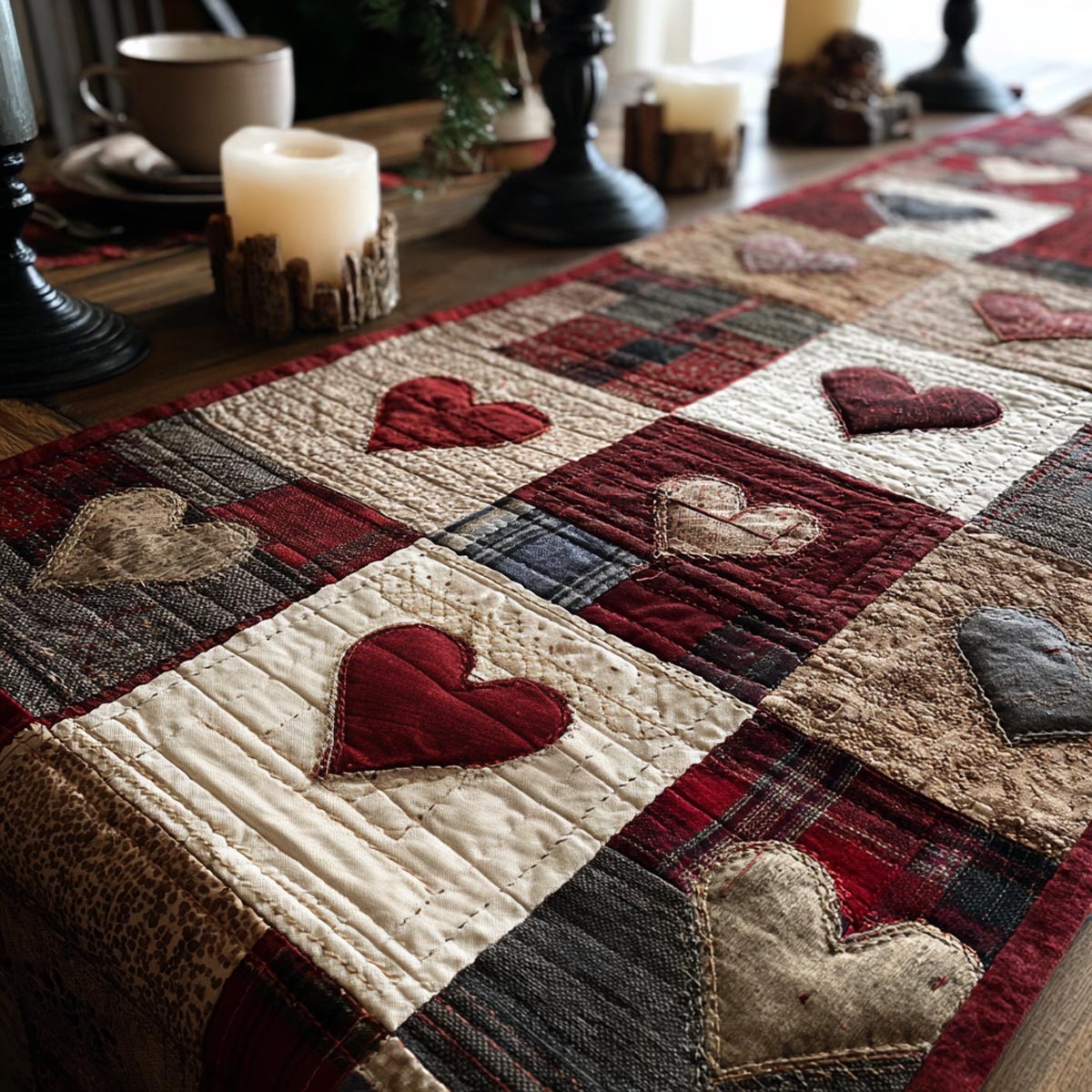 Endless Love Quilted Table Runner NCU0DV1807