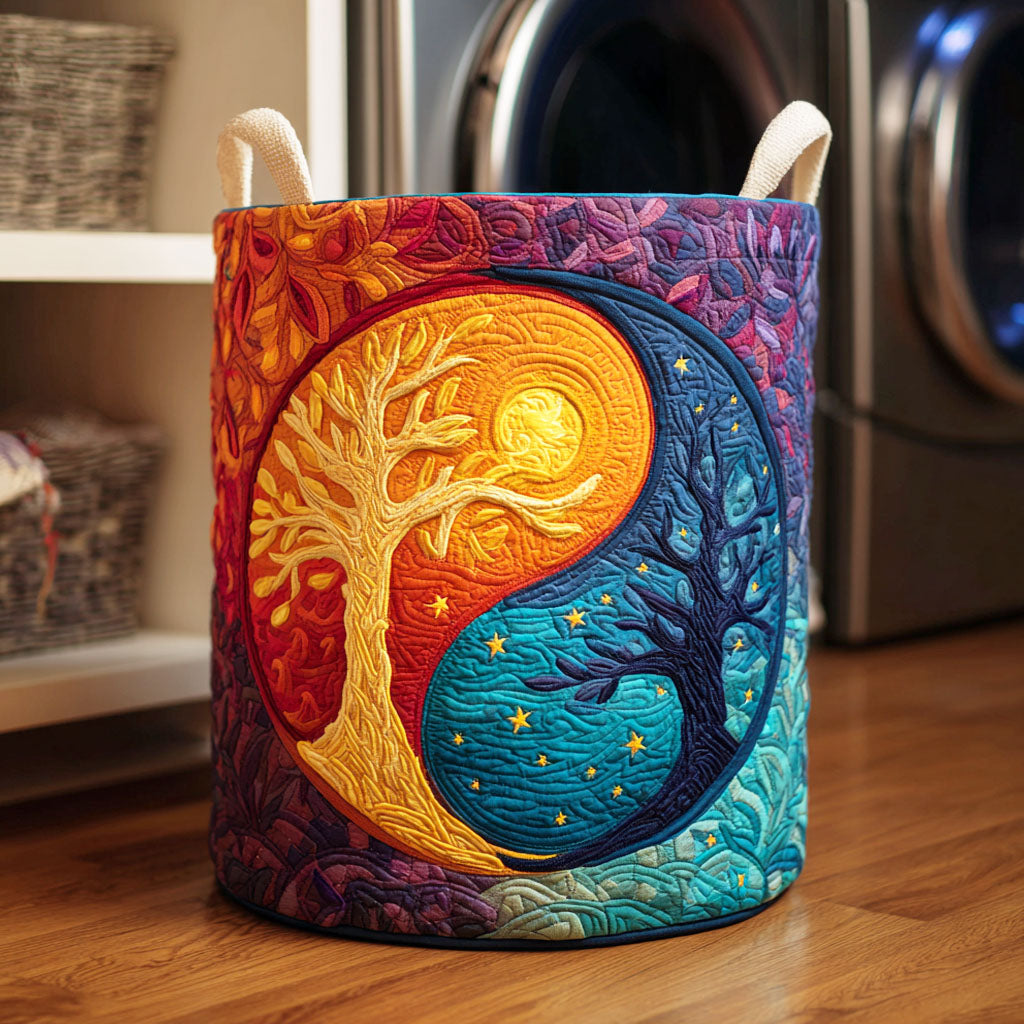 Eternal Balance Tree Quilted Laundry Basket NCU0NTD419