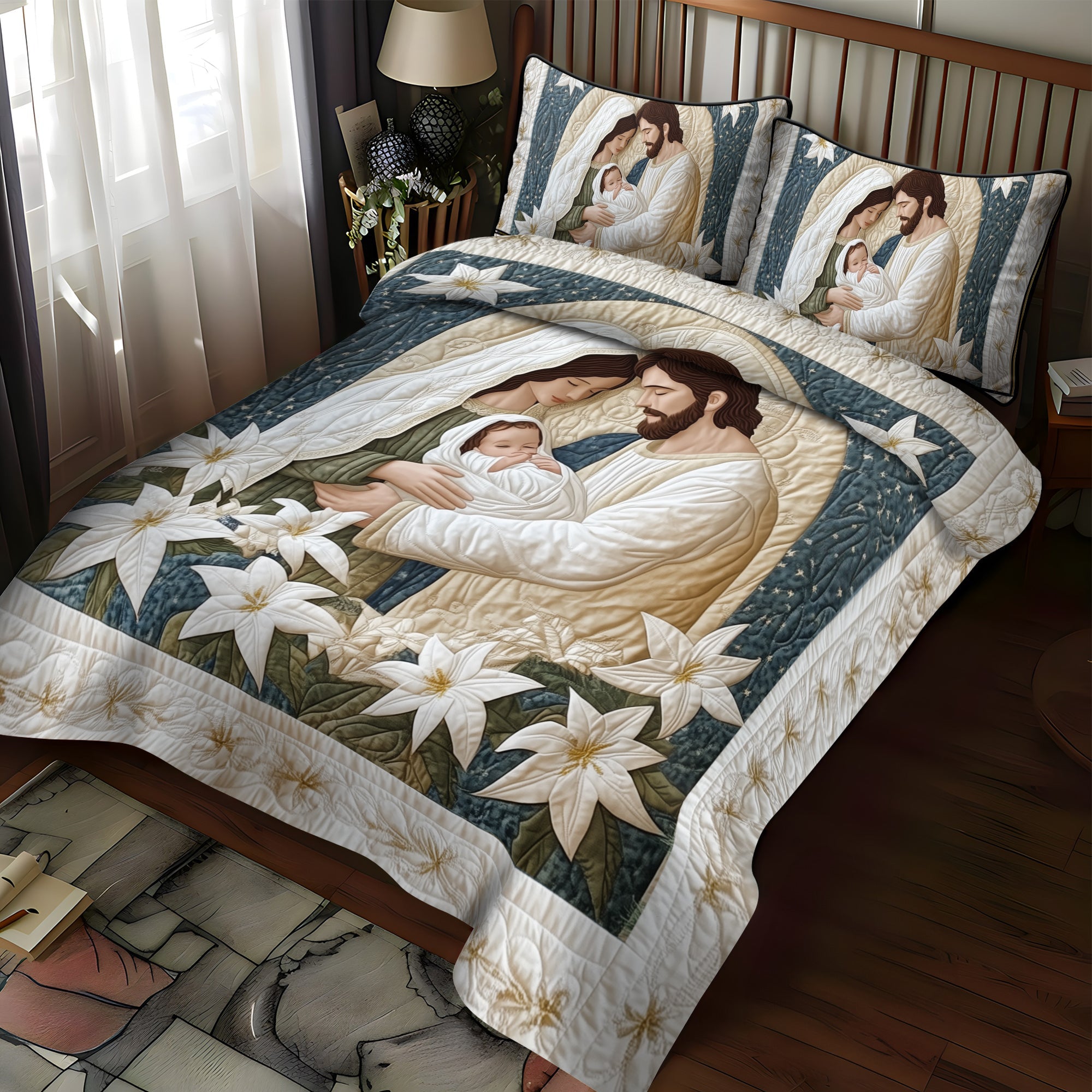 Eternal Love 3-Piece Quilted Bedding Set NCU0VL755