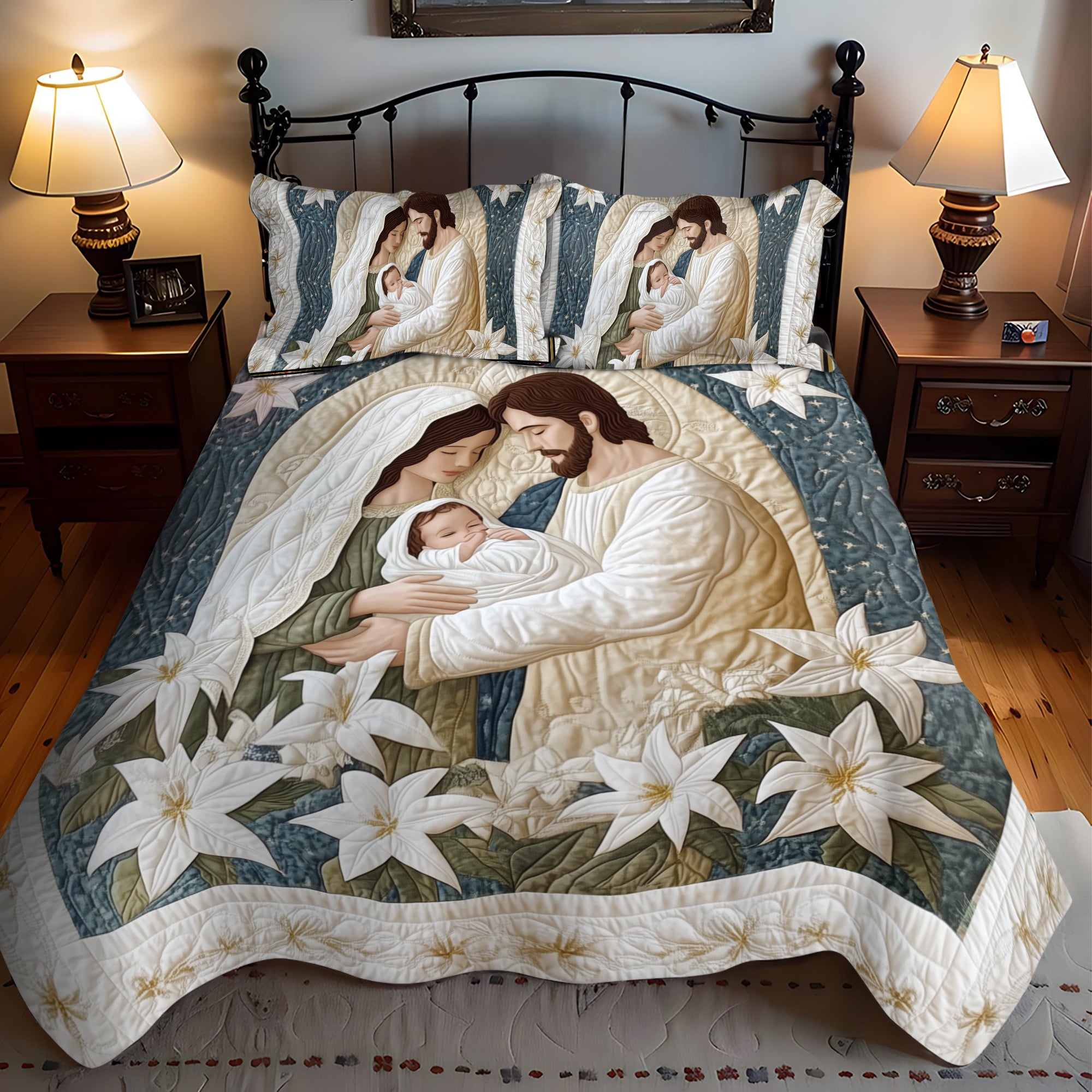 Eternal Love 3-Piece Quilted Bedding Set NCU0VL755