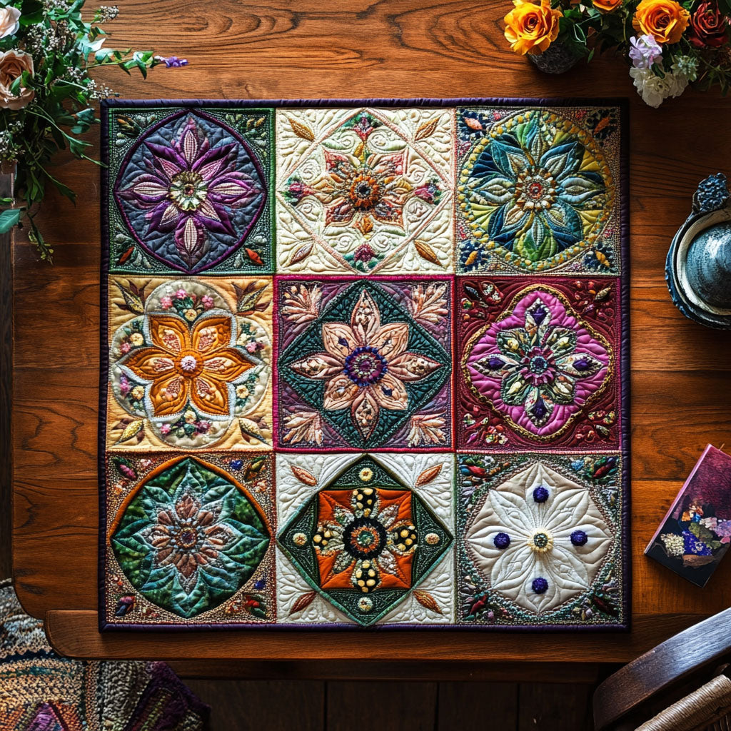 Eternal Mandala Quilted Table Topper NCU0PTT729