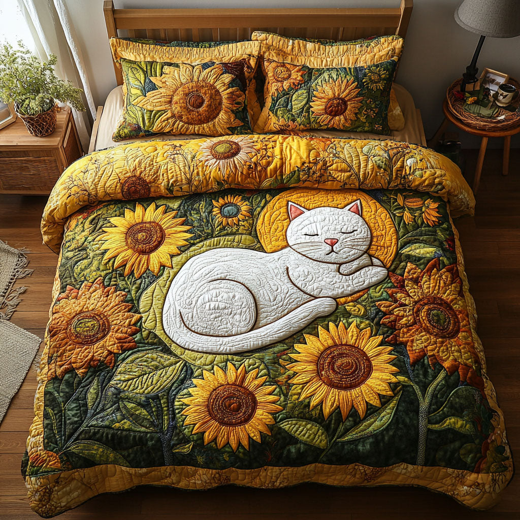 Fable Cat 3-Piece Quilted Bedding Set NCU0PTT1420