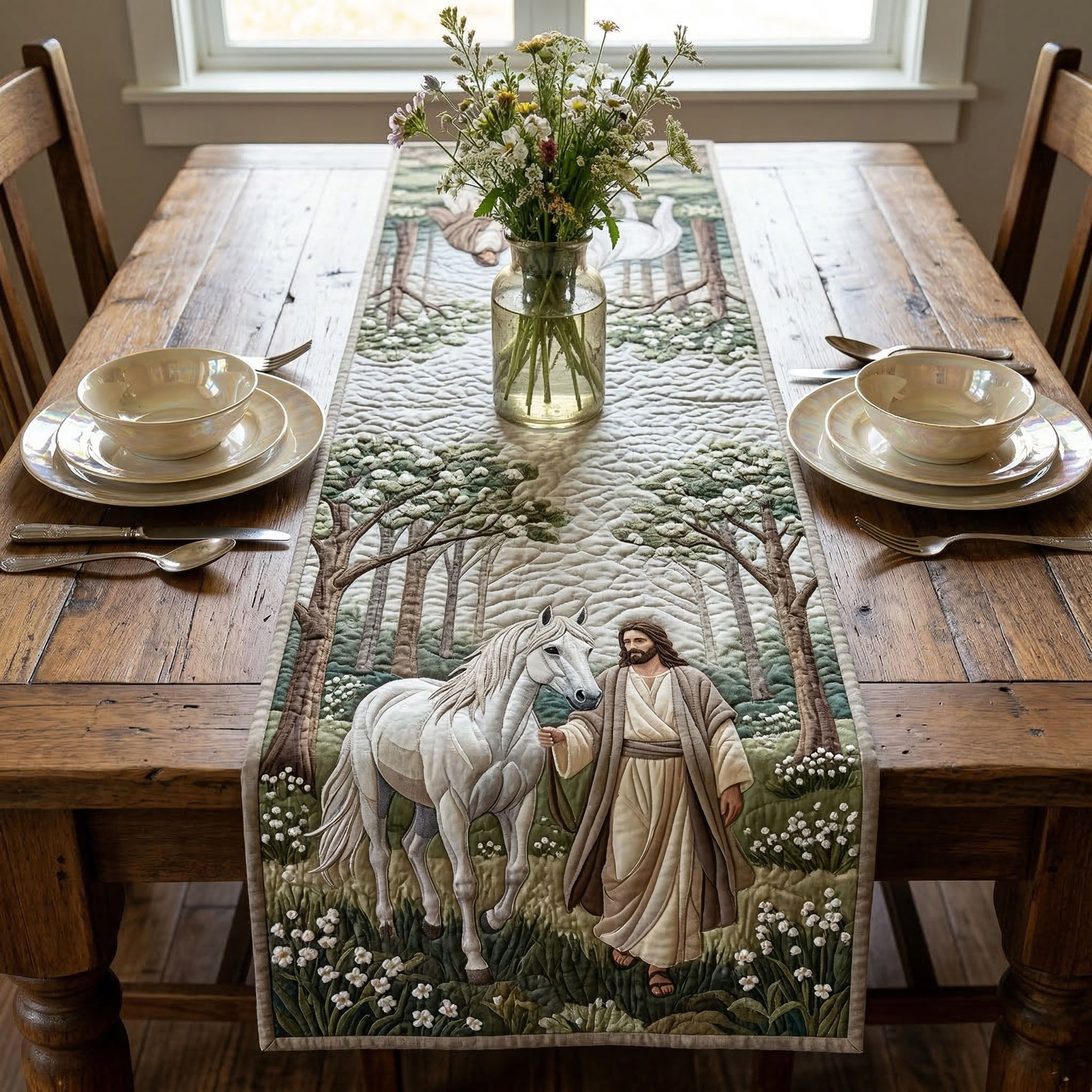 Faithful Horizon Quilted Table Runner NCU0NNT3076
