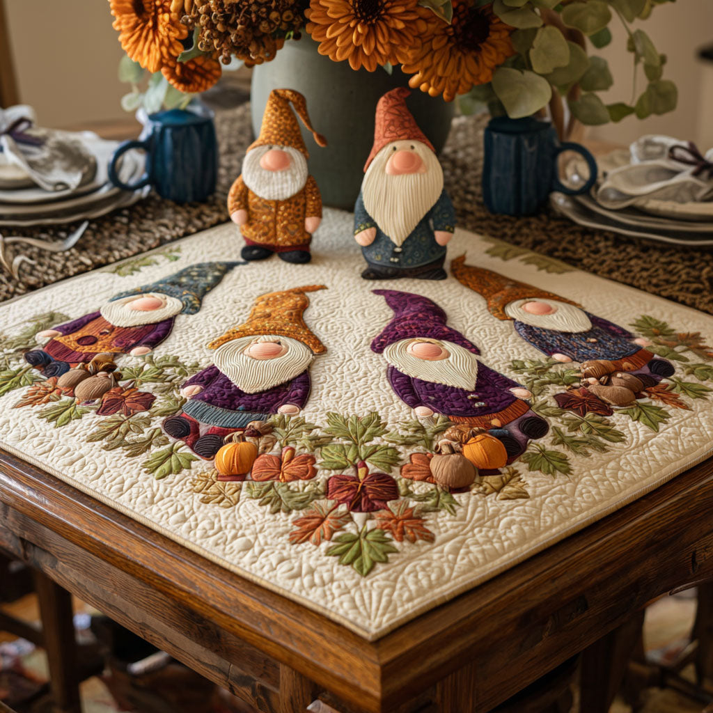 Fallin for Gnomes Quilted Table Topper NCU0PTT1066