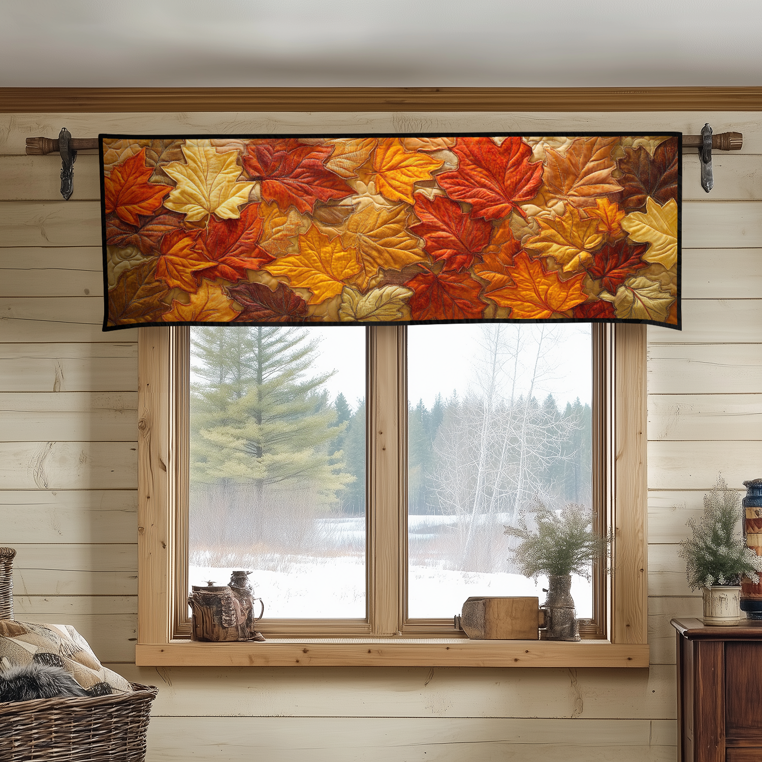 Falling Leaves Quilted Valance NCU0DDK994