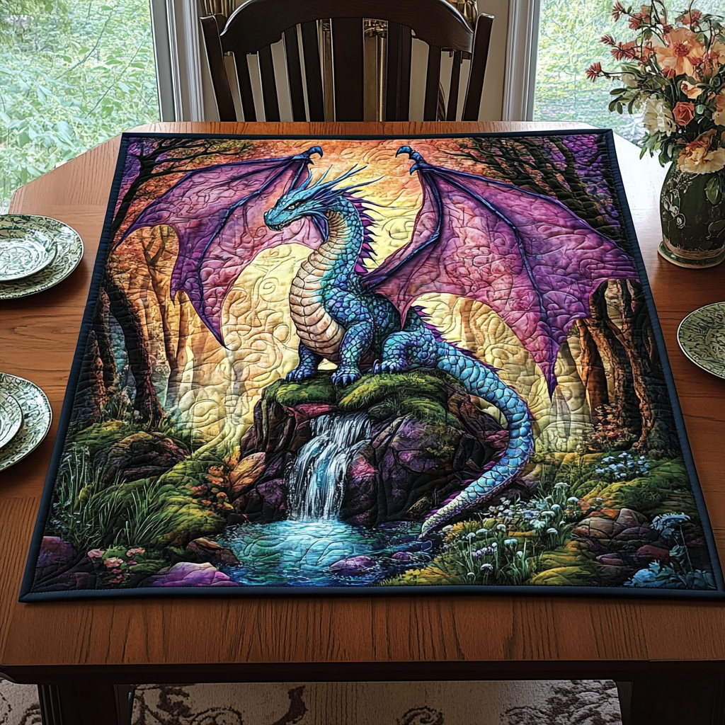 Fantasy Dragon Quilted Table Topper NCU0DDK571