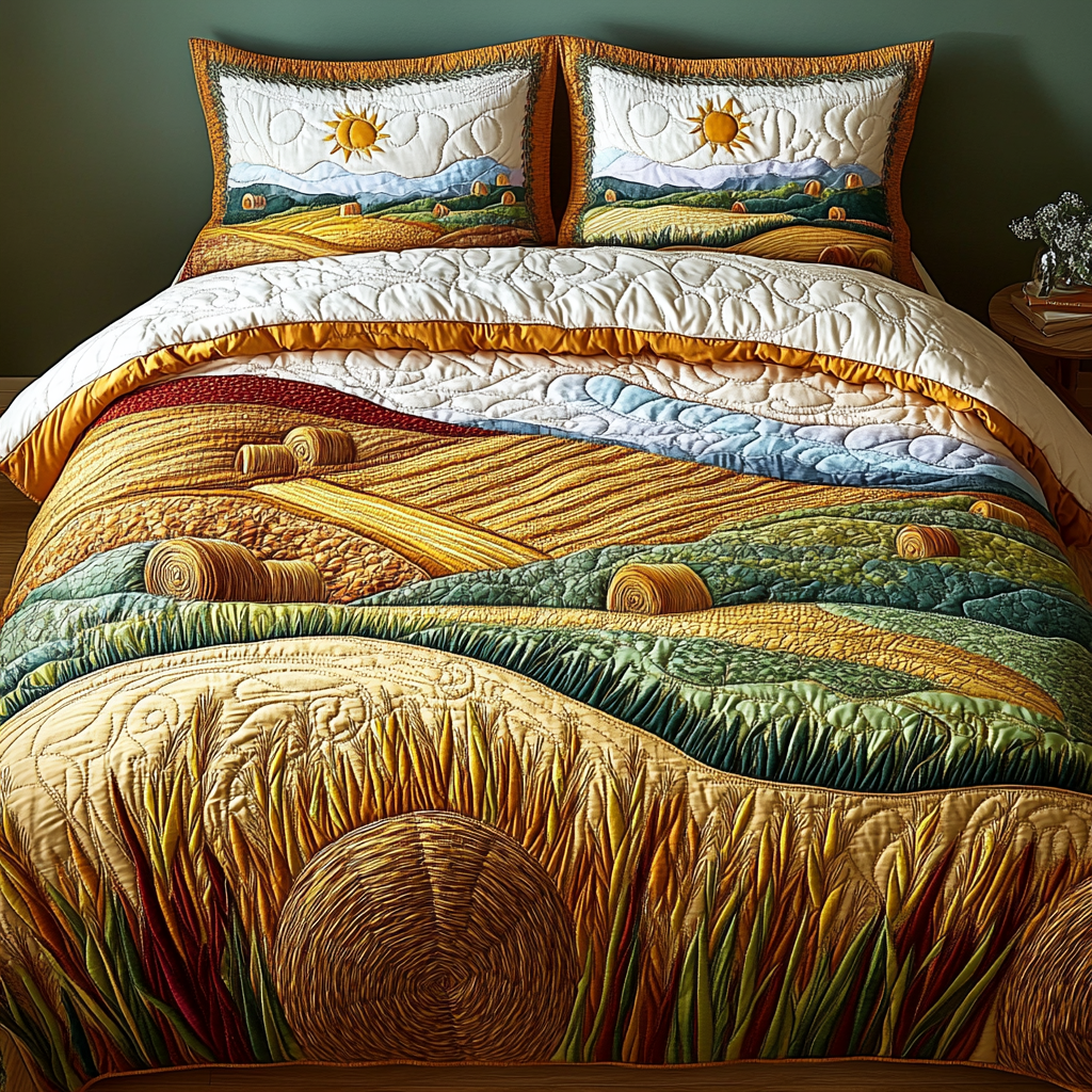 Farm Life 3-Piece Quilted Bedding Set NCU0NVH398