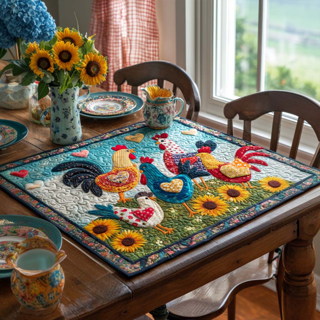 Feather Friends Quilted Table Topper NCU0NNT1087