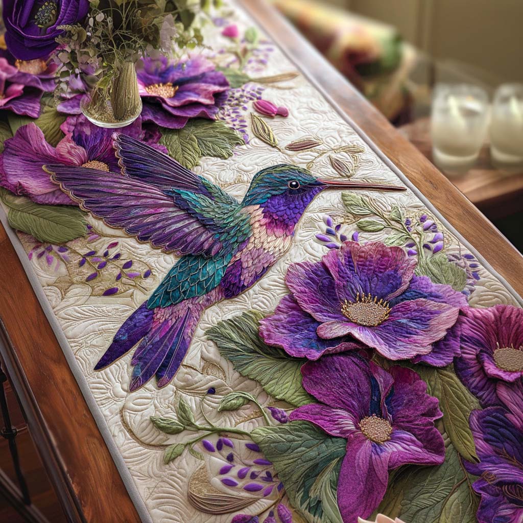 Feathered Jewel Quilted Table Runner NCU0NNT2186