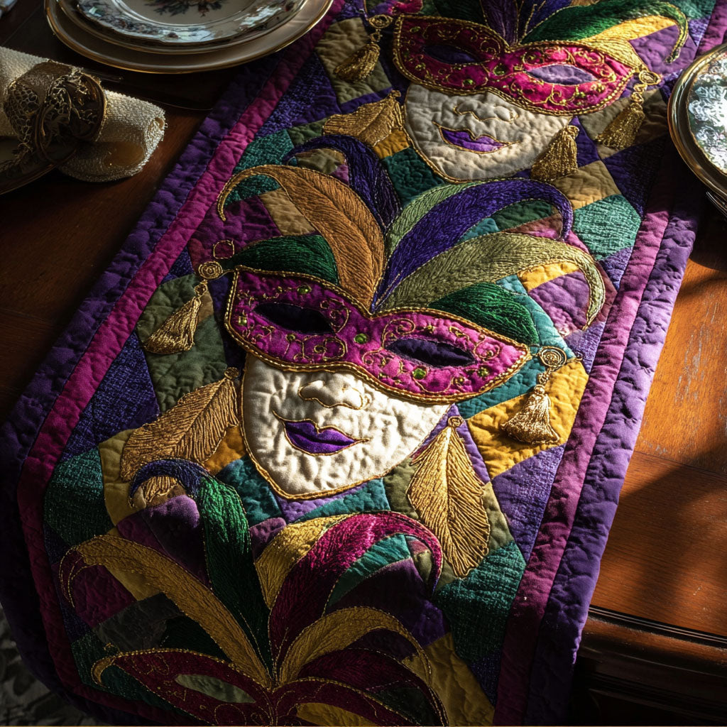 Feathered Masquerade Quilted Table Runner NCU0PTT2530