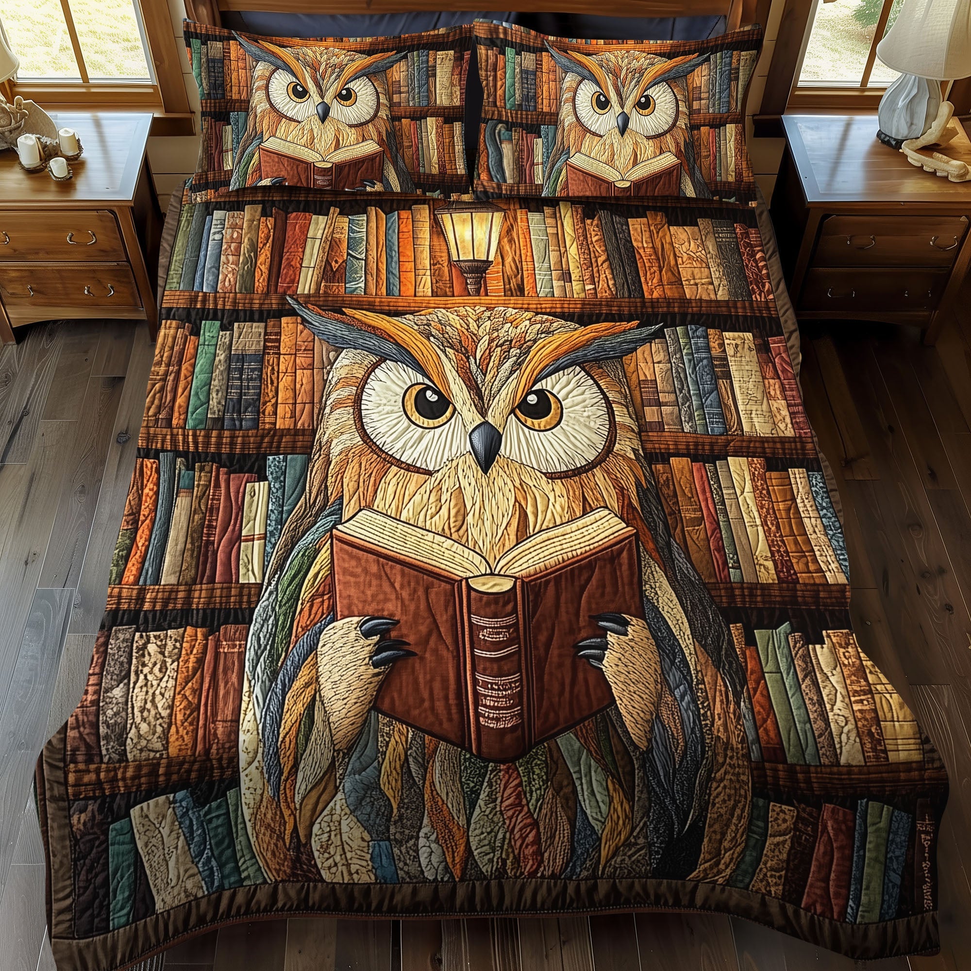 Feathers and Fiction 3-Piece Quilted Bedding Set NCU0DK1352