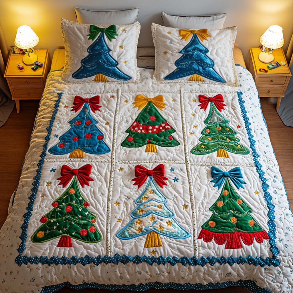 Festive Bloom 3-Piece Quilted Bedding Set NCU0NT2010