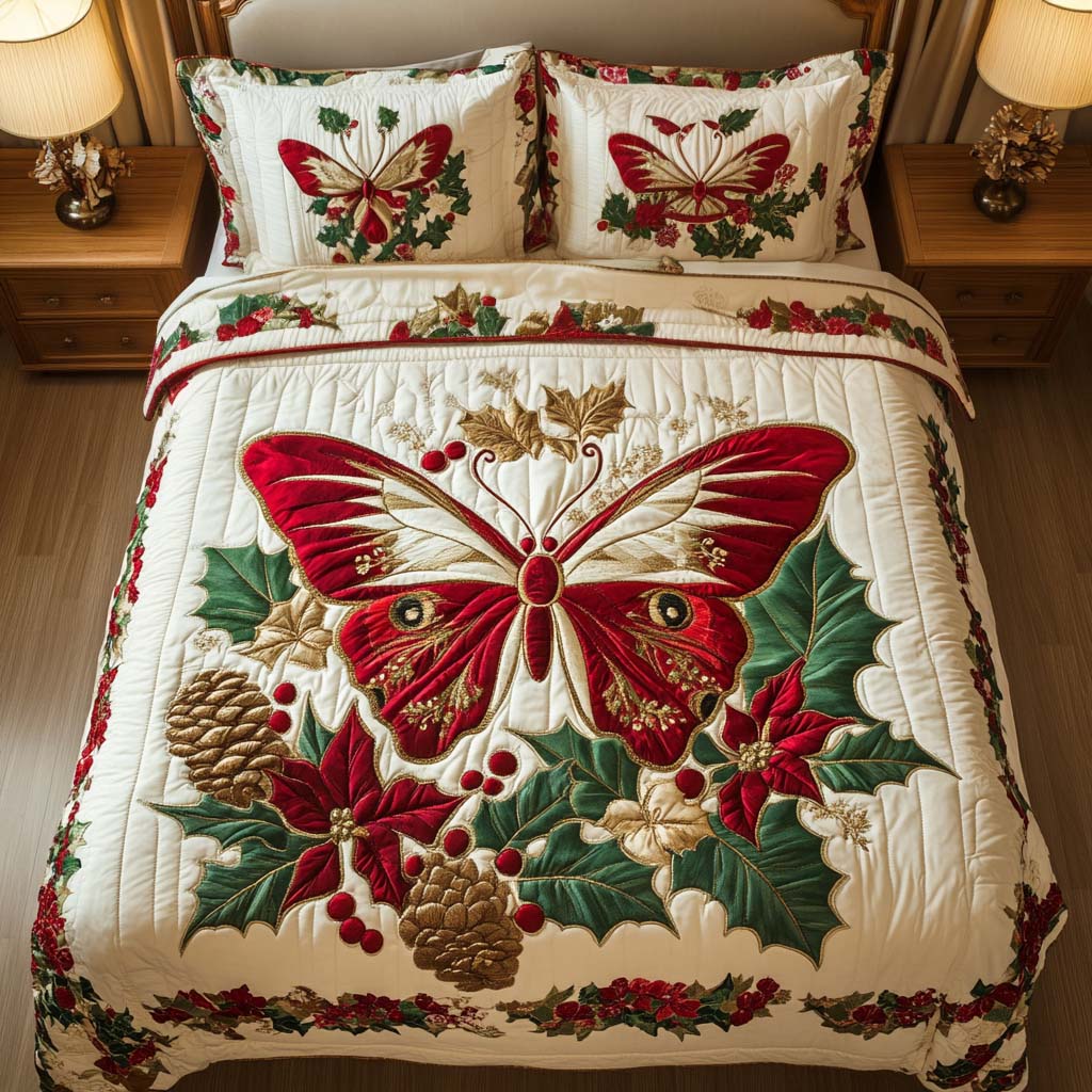 Festive Elegance 3-Piece Quilted Bedding Set NCU0NT2286