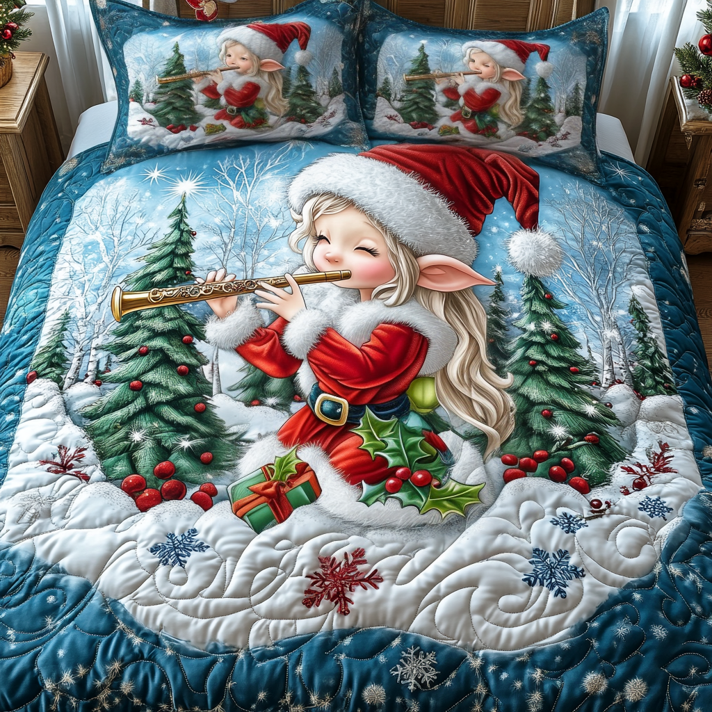 Festive Flute Elf Quilted Bedding Set NCU0DV1782