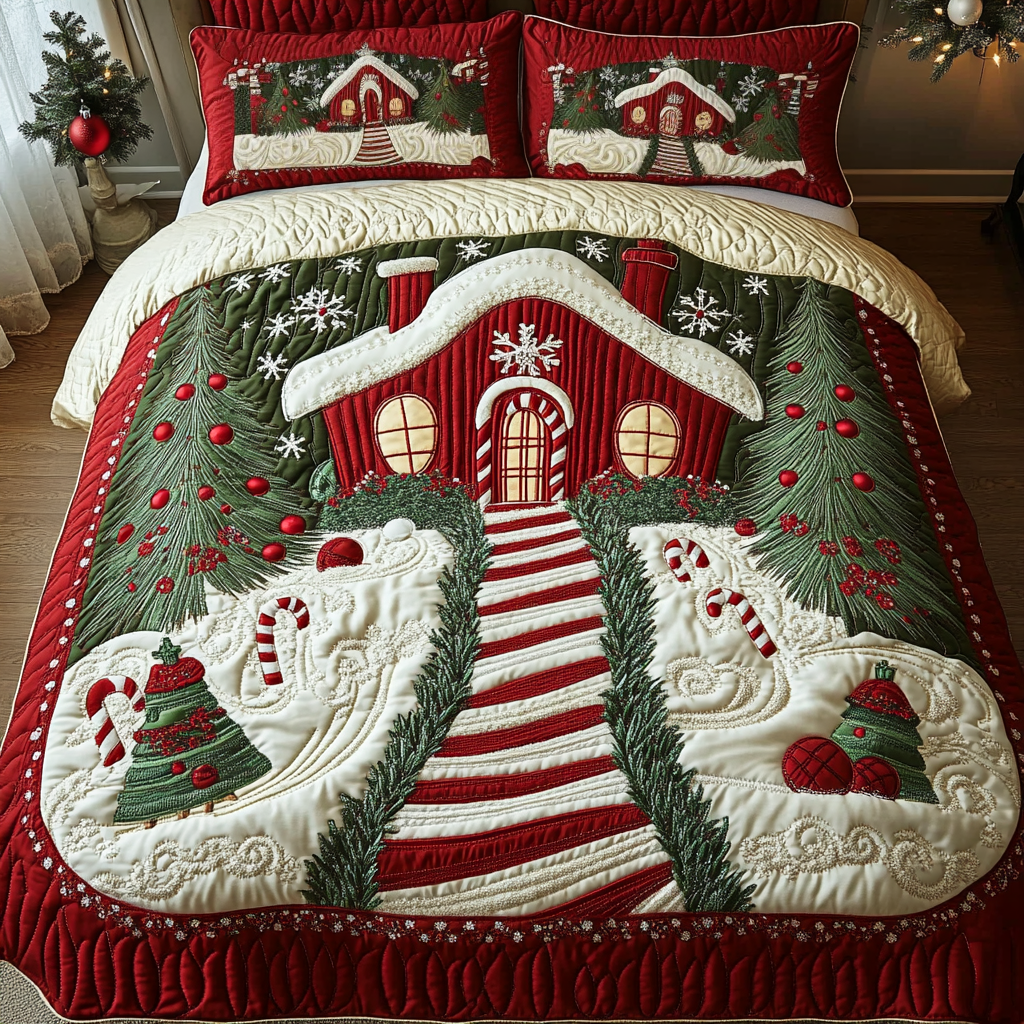 Festive Forest 3-Piece Quilted Bedding Set NCU0DK2468