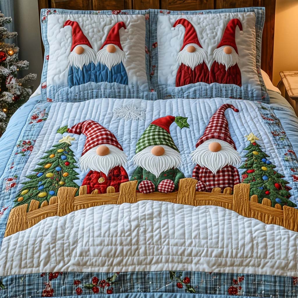 Festive Friends 3-Piece Quilted Bedding Set NCU0NT2003