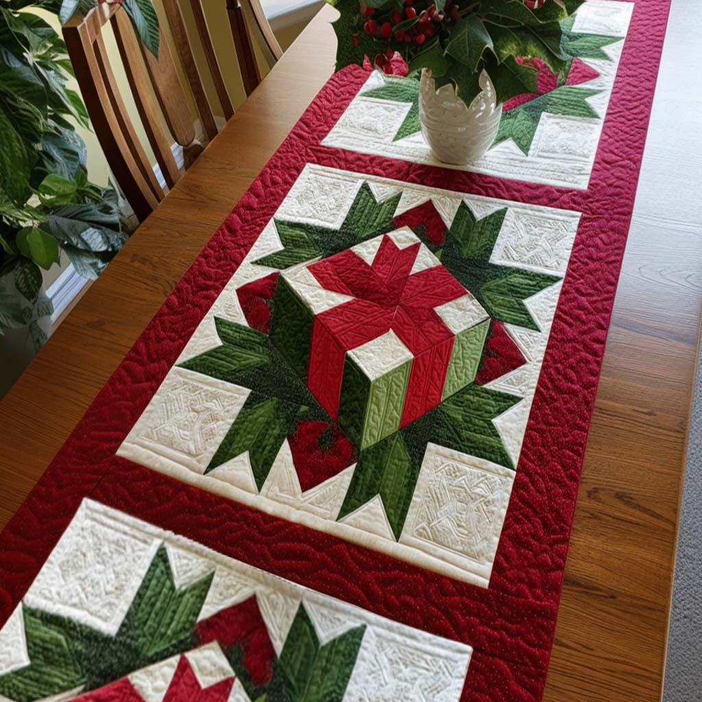 Festive Gift Box Quilted Table Runner NCU0NNT1719