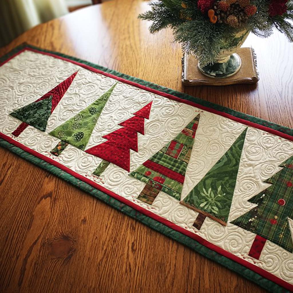 Festive Pines Quilted Table Runner NCU0NNT1721