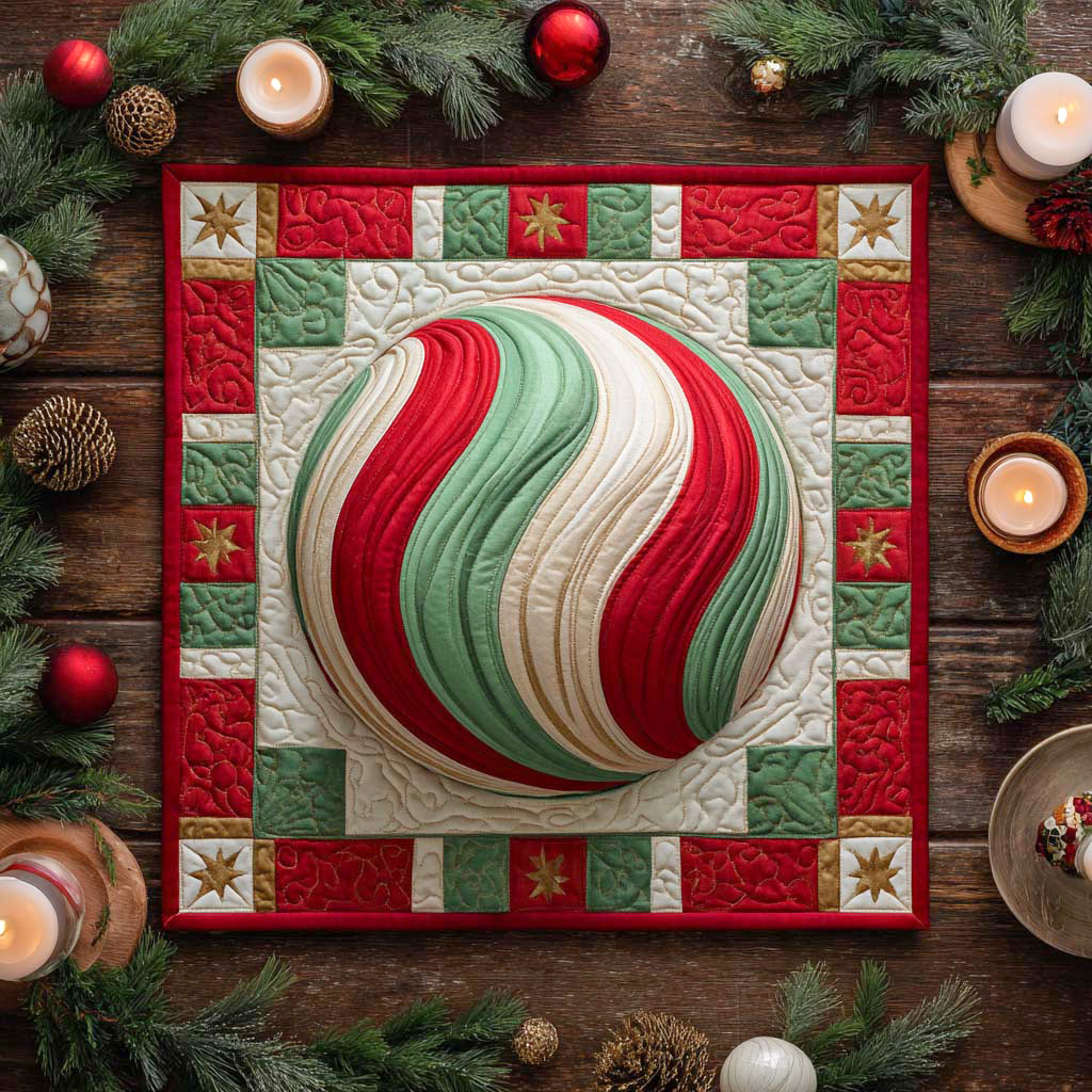 Festive Twirl Quilted Table Topper NCU0NXD239