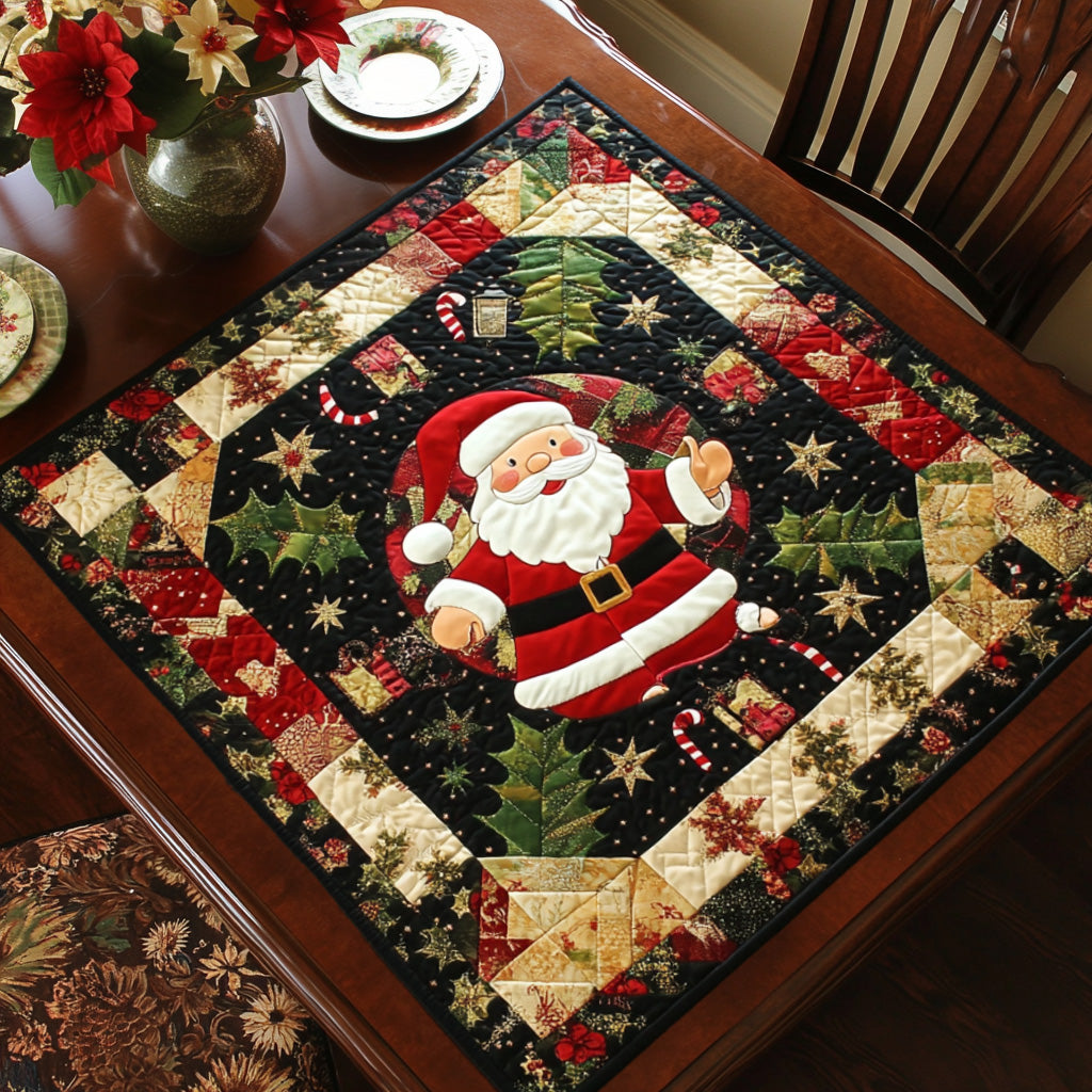 Festive Santa Glow Quilted Table Topper NCU0NNT1523