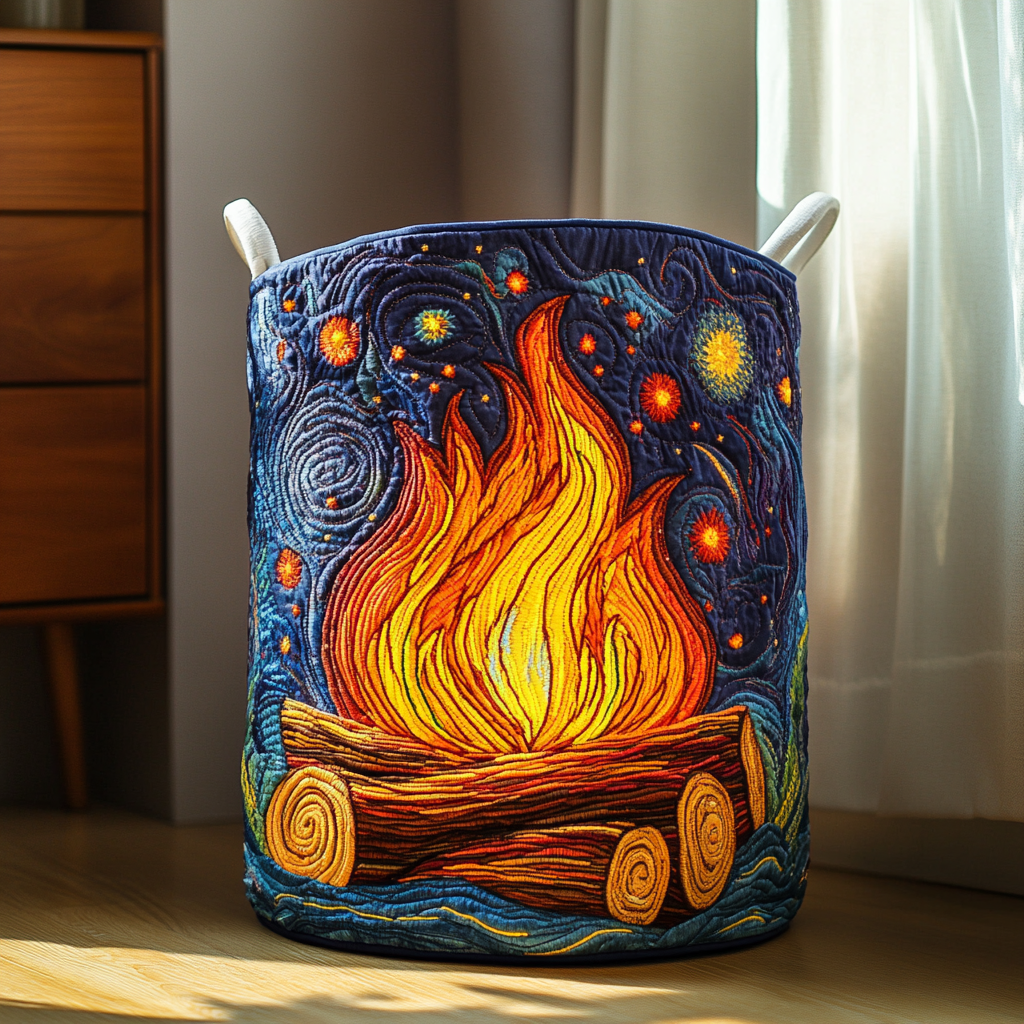Fire Glow Quilted Laundry Basket NCU0DDK875