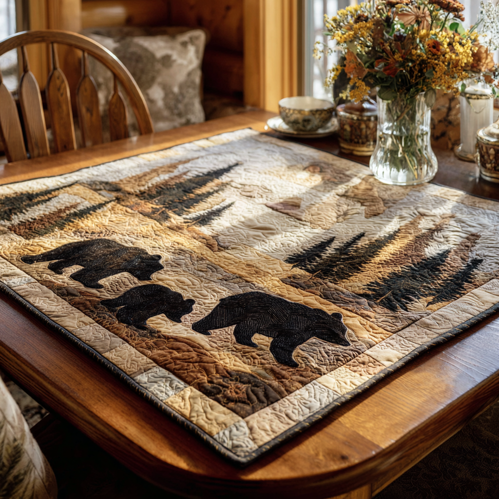 Fireside Tracks Quilted Table Topper NCU0PTT884
