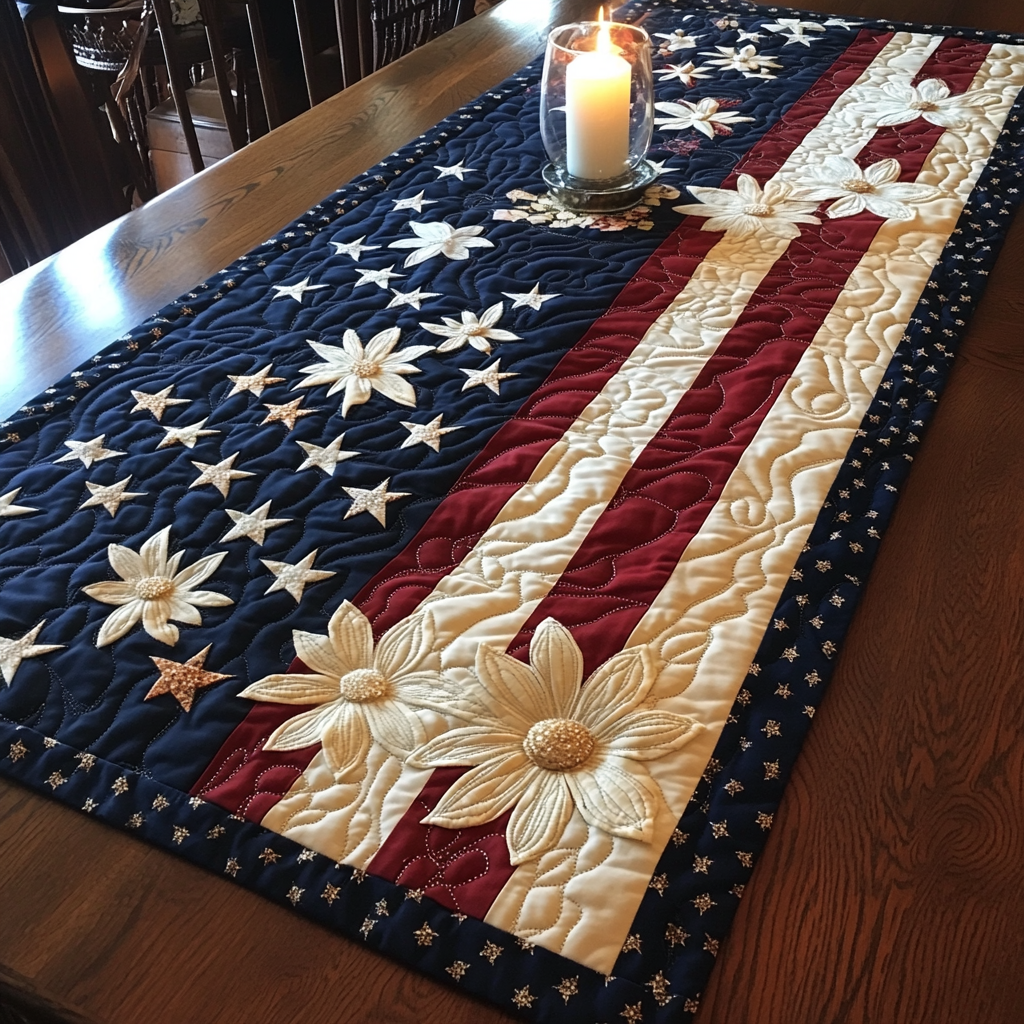 Flag Parade Quilted Table Runner NCU0NVH244