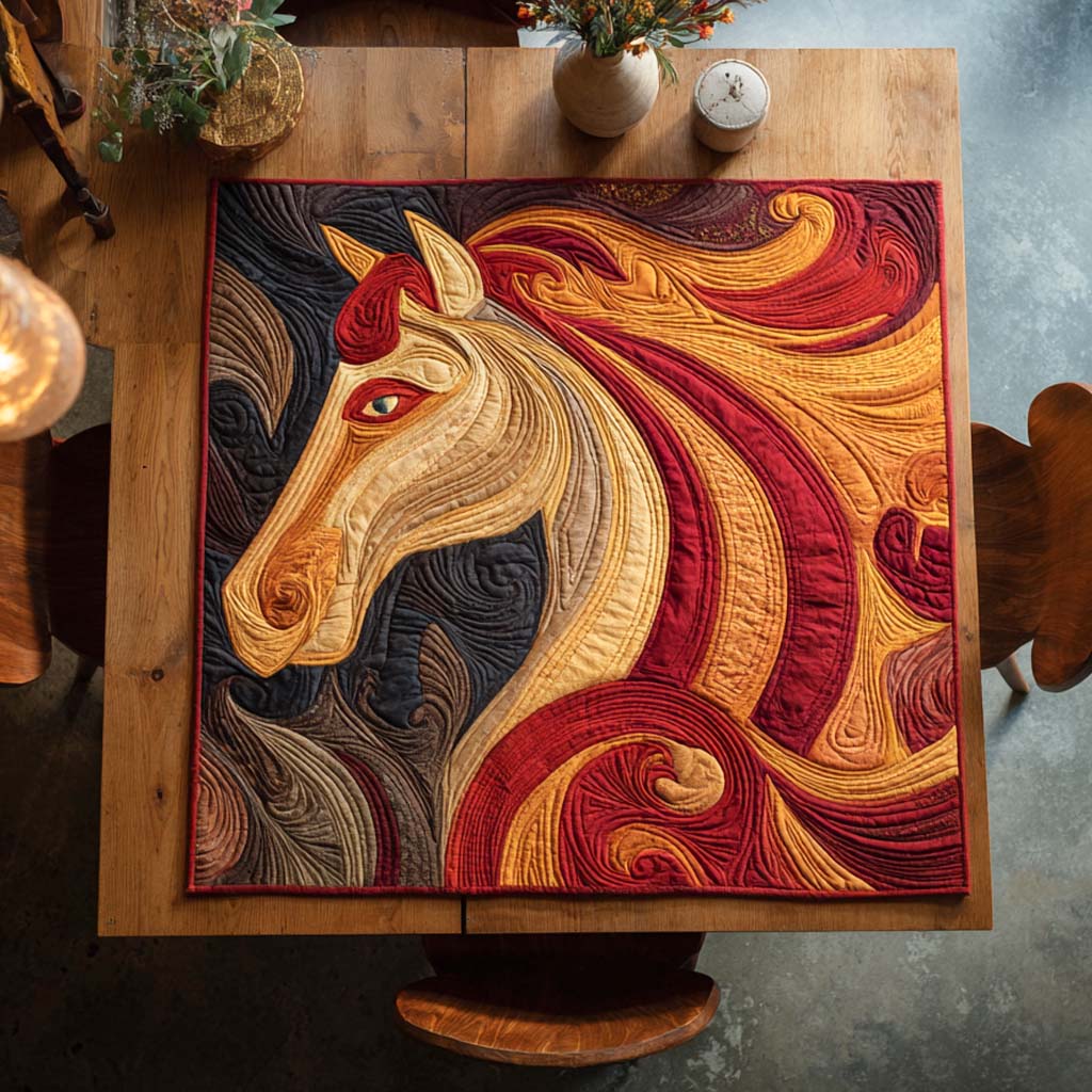 Flame Steed Quilted Table Topper NCU0NXD099