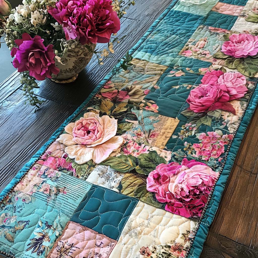 Floral Charm Quilted Table Runner NCU0NNT957