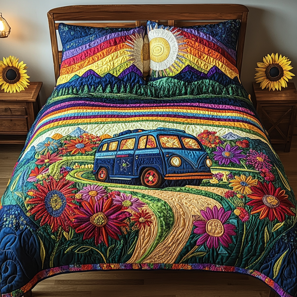 Floral Dream 3-Piece Quilted Bedding Set NCU0PVL101