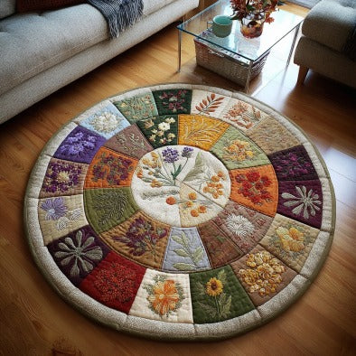 Floral Eclipse Quilted Round Mat NCU0PTT647