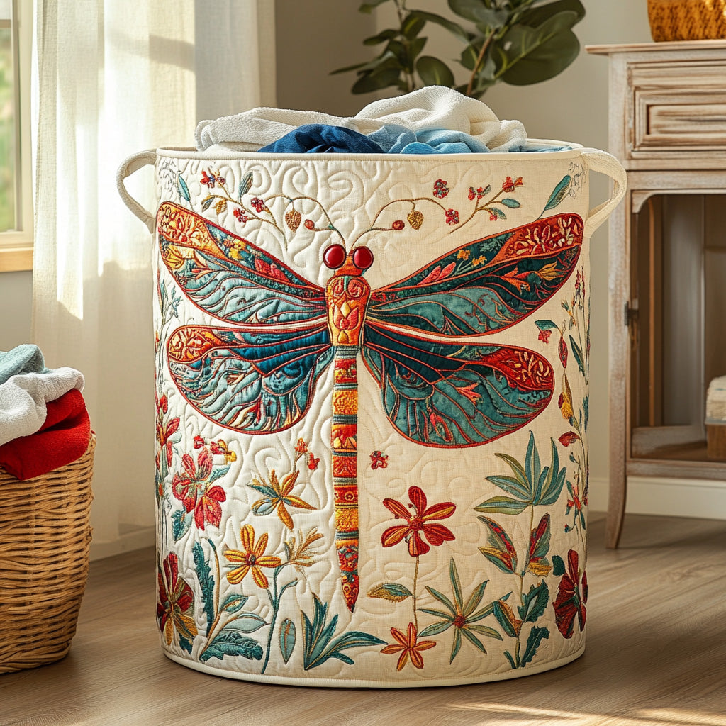 Floral Flight Quilted Laundry Basket NCU0PVL642