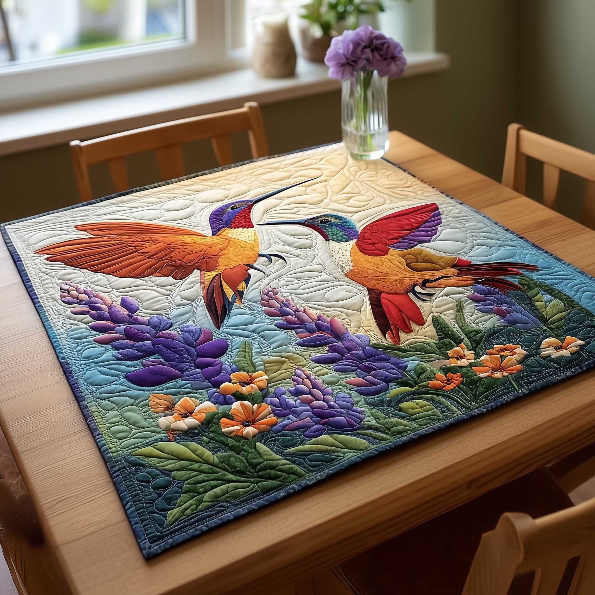 Floral Flight Quilted Table Topper NCU0HTT190