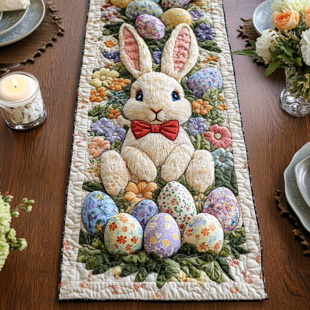 Floral Hop Quilted Table Runner NCU0NVH156