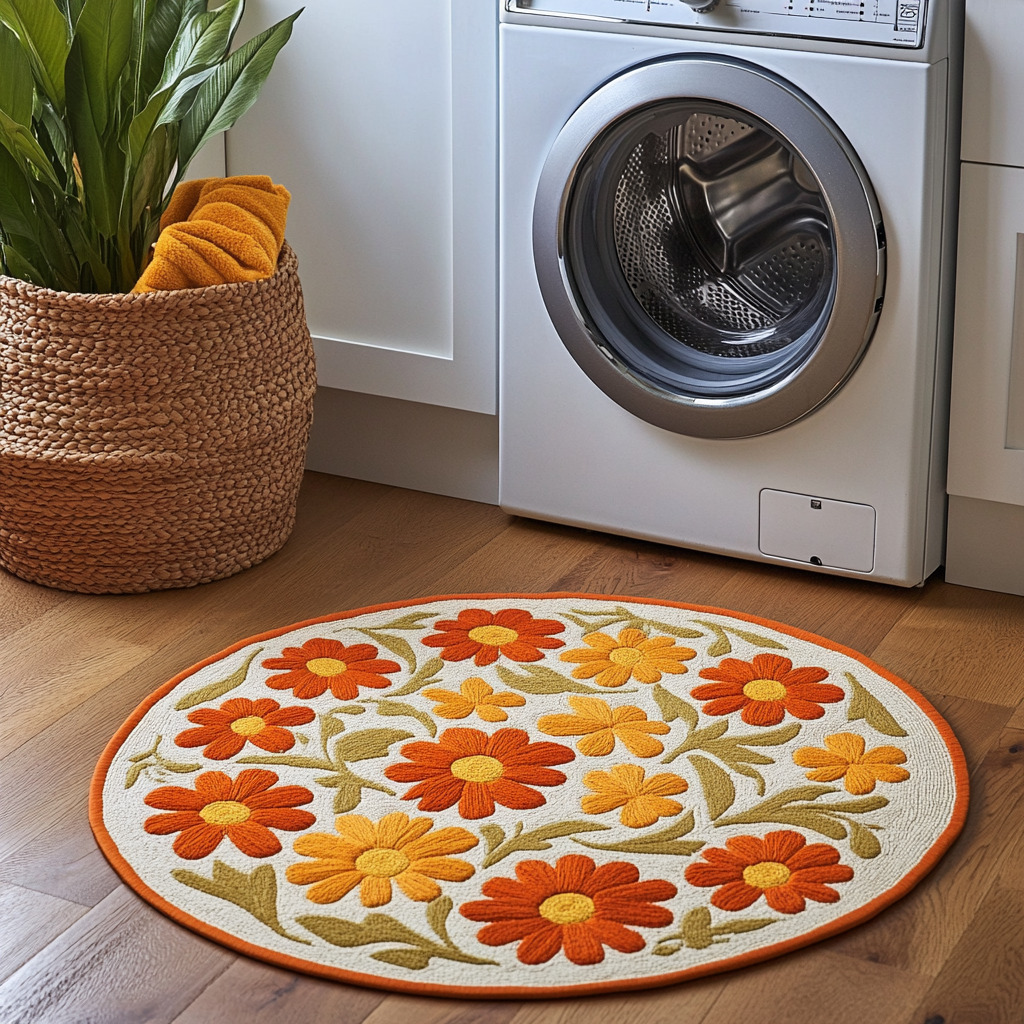 Floral Joy Quilted Round Mat NCU0DDK668