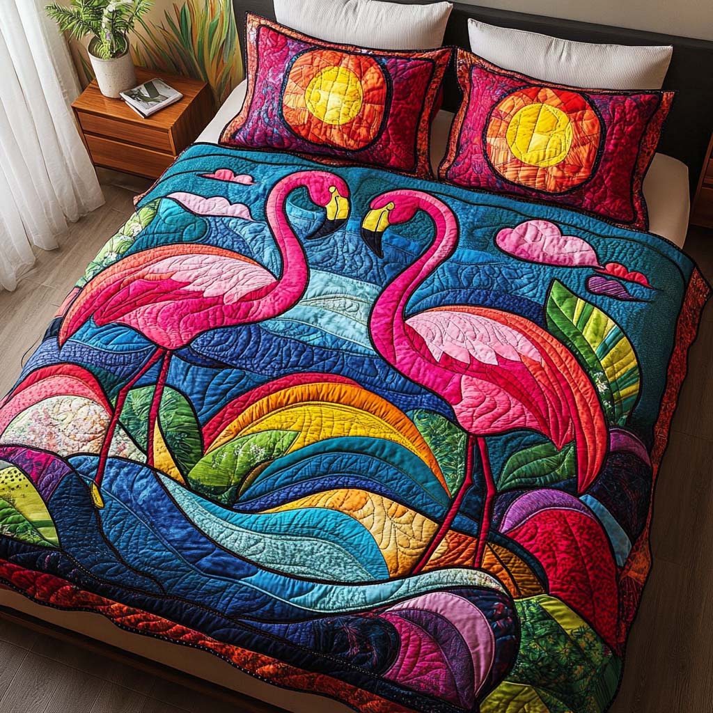 Floral Tropics 3-Piece Quilted Bedding Set NCU0NNT1808