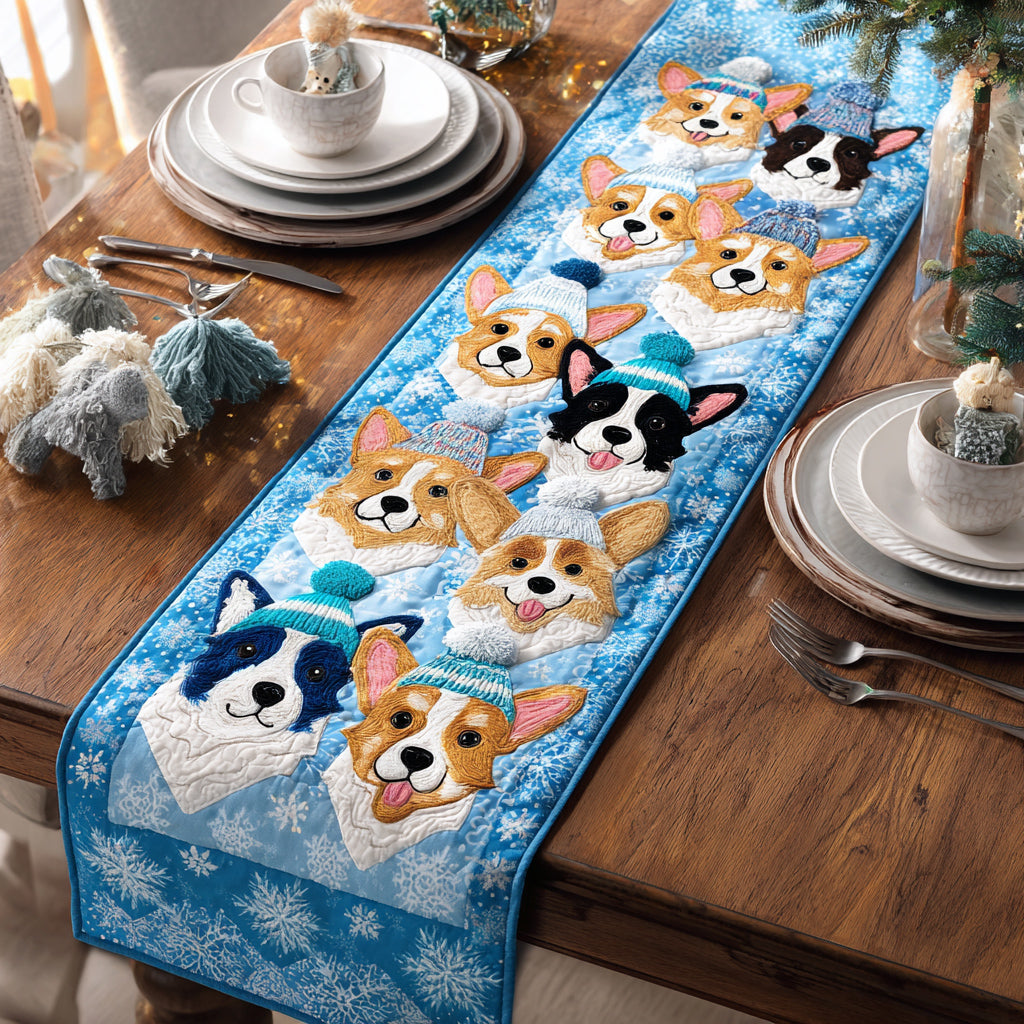 Fluffy Corgi Quilted Table Runner NCU0HNH565