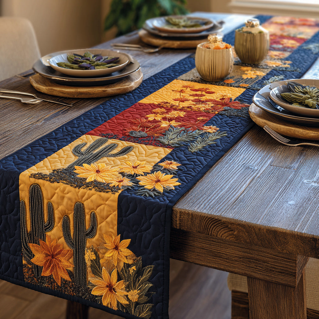 Foliage Cactus Quilted Table Runner NCU0HNH324