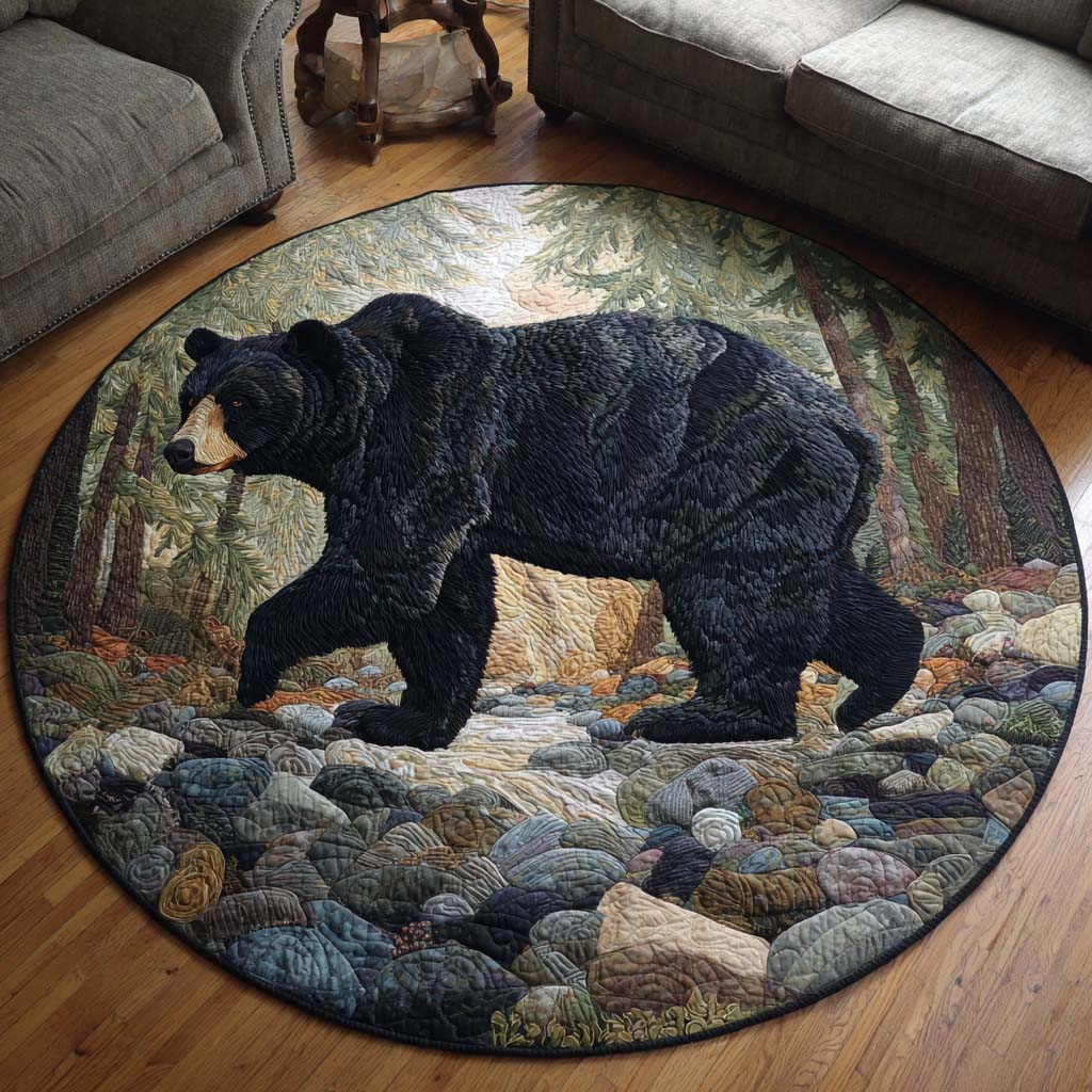 Forest Frame Quilted Round Mat NCU0NNT2095