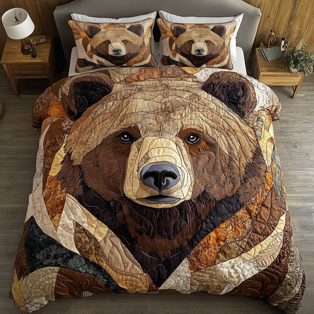 Forest Guardian 3-Piece Quilted Bedding Set NCU0DK2569