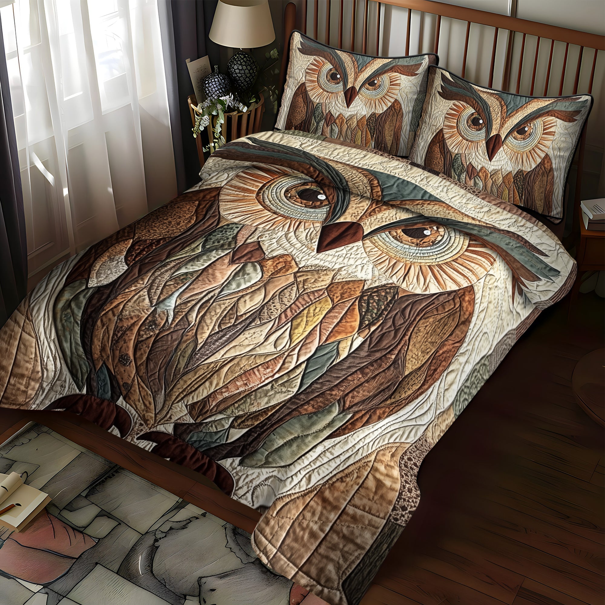 Forest Guardian 3-Piece Quilted Bedding Set NCU0VL780