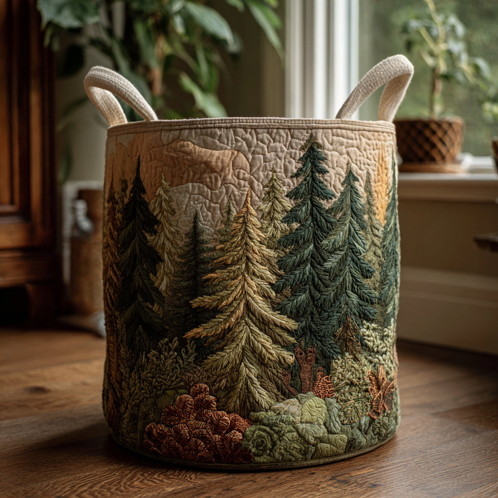 Forest Harmony Quilted Laundry Basket NCU0DV1667