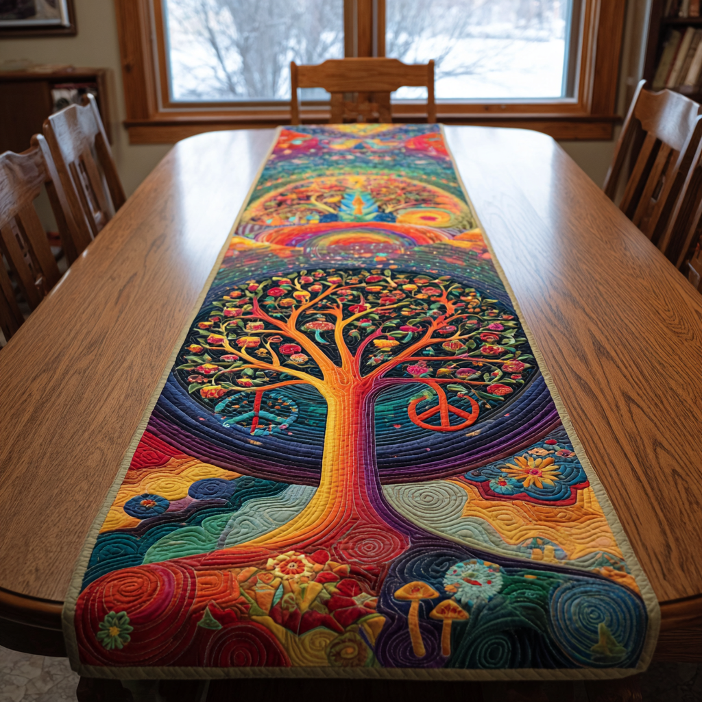 Forest Harmony Quilted Table Runner NCU0DDK1300