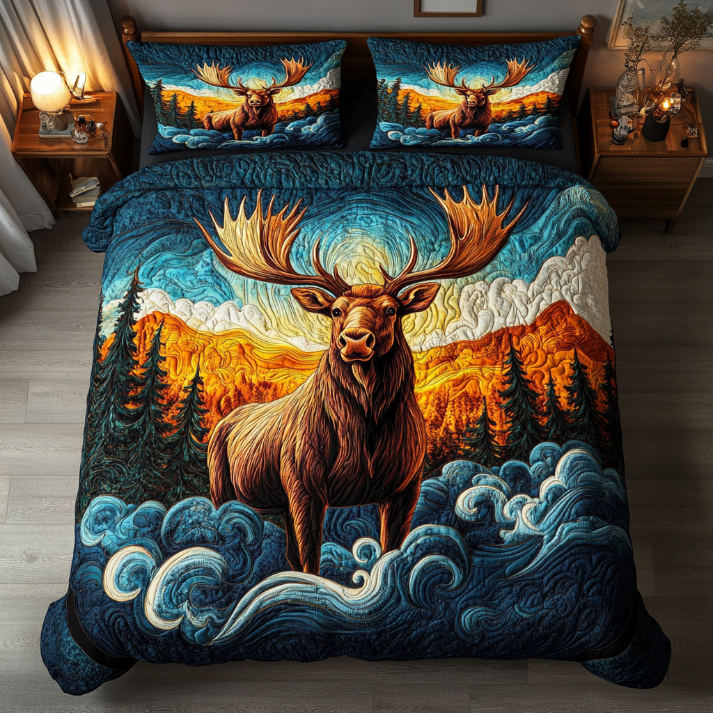 Forest Haven 3-Piece Quilted Bedding Set NCU0DK2564