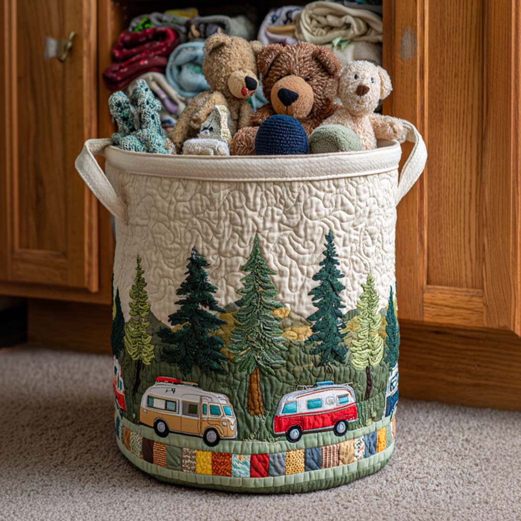 Forest Ride Quilted Laundry Basket NCU0NNT1480