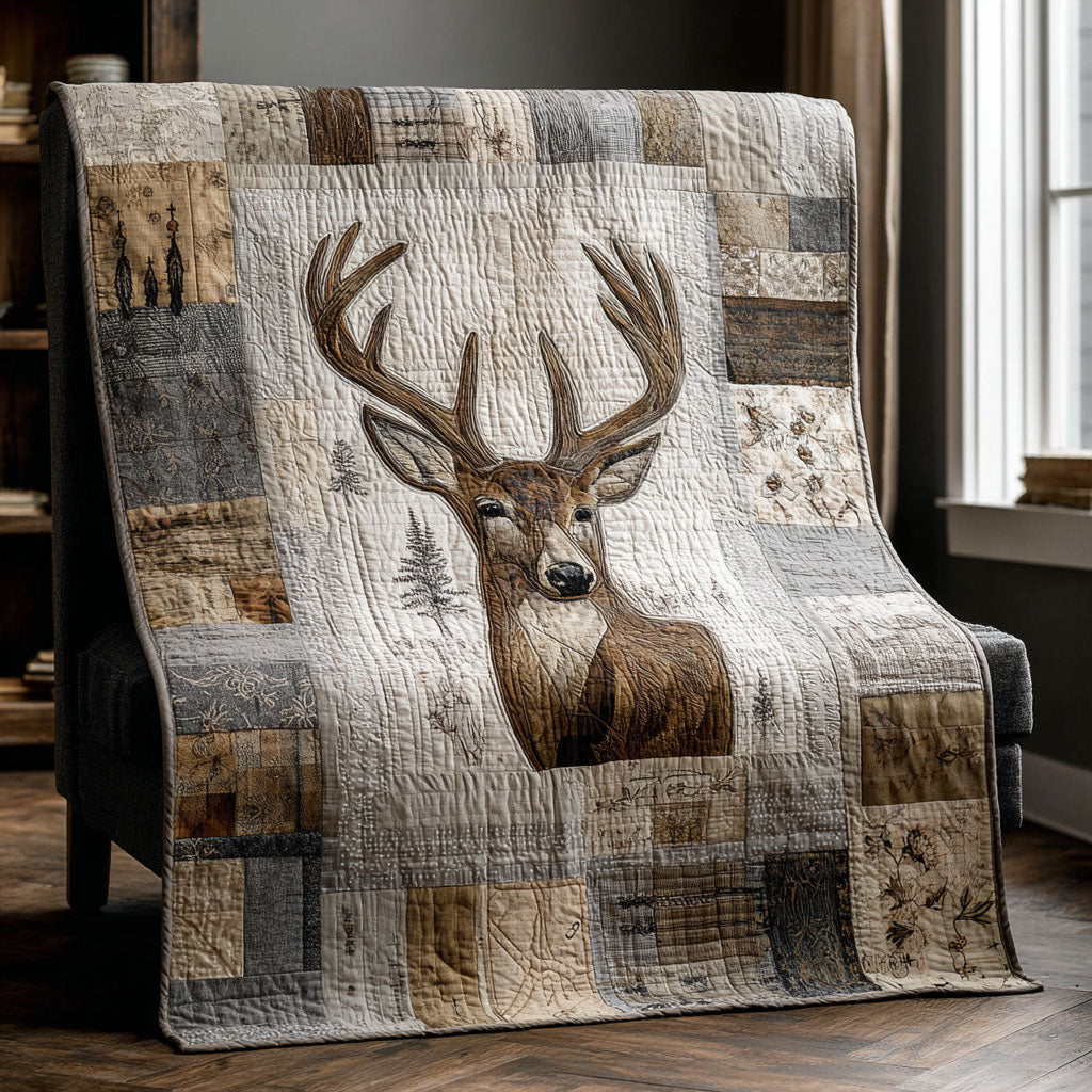 Forest Stag Quilted Blanket NCU0NNT2784