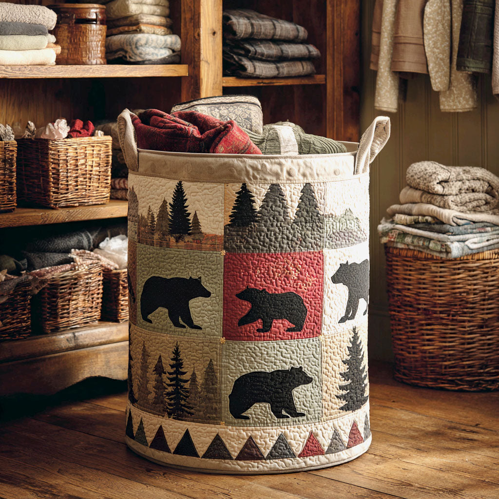 Forest Trail Quilted Laundry Basket NCU0NTV397