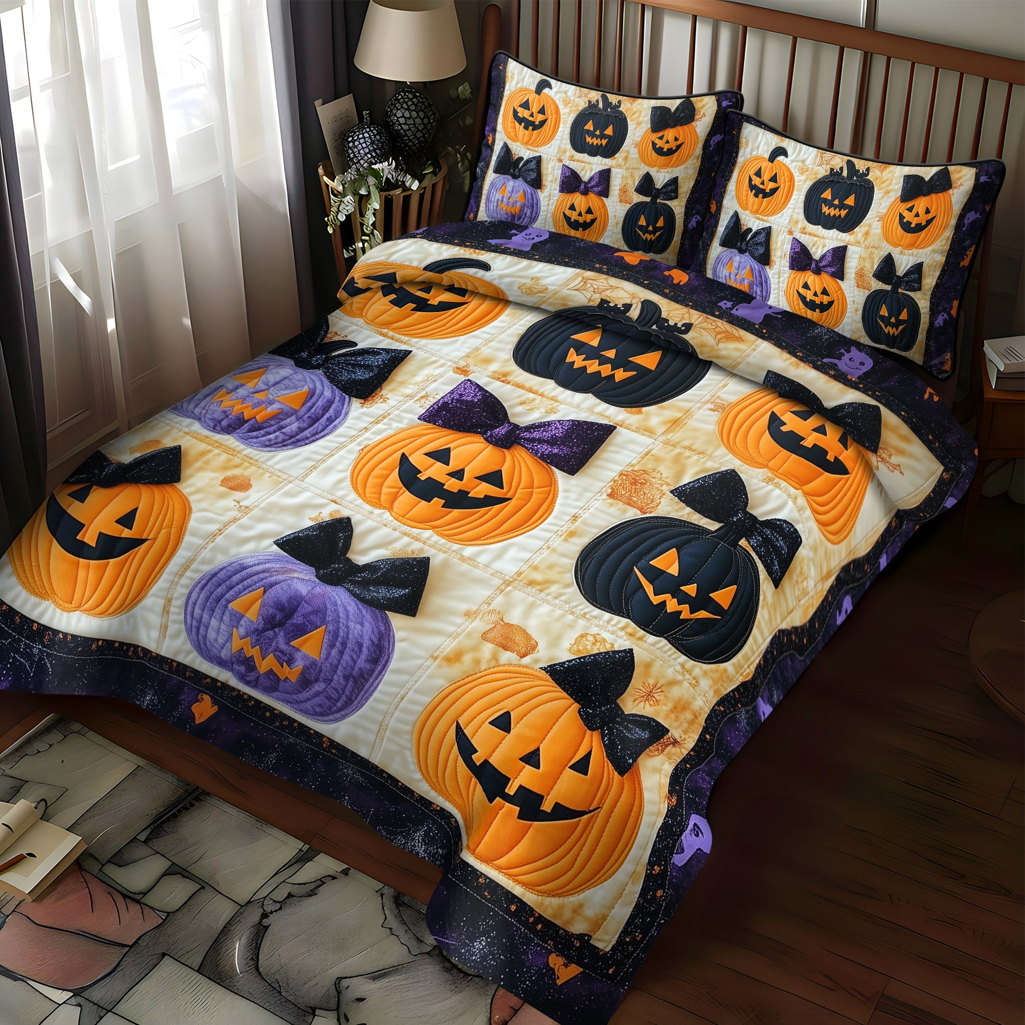 Fright Night 3-Piece Quilted Bedding Set NCU0TL1231
